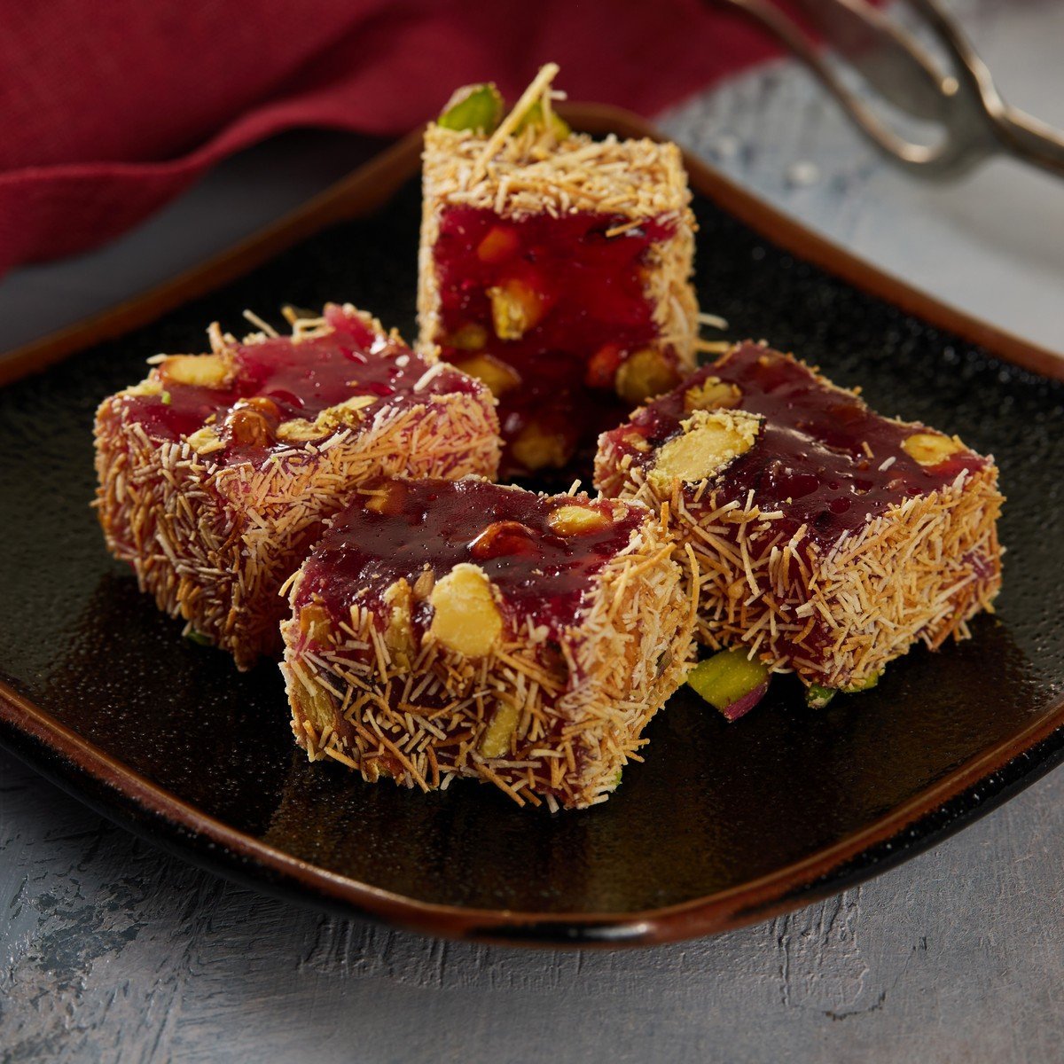 Pomegranate-Flavored Wire Kadayif Covered Delight